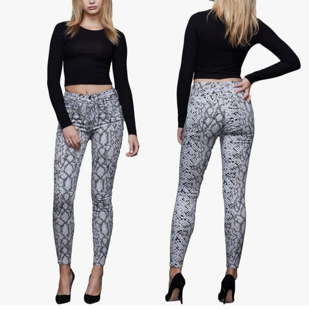 Good American Good Waist High Rise Snakeskin Print Jeans 04 Sz 8 28